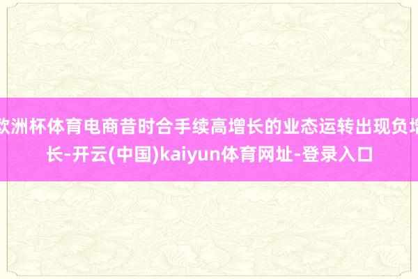 欧洲杯体育电商昔时合手续高增长的业态运转出现负增长-开云(中国)kaiyun体育网址-登录入口